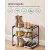 imageSONGMICS Shoe Rack 3Tier Shoe Organizer Metal Storage Shelf Upright or Upside Down for 1620 Pairs Stackable for Entryway 118 x 362 x 217 Inches Black ULSA303B02Black