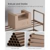 imageSONGMICS Shoe Rack 3Tier Shoe Organizer Metal Storage Shelf Upright or Upside Down for 1620 Pairs Stackable for Entryway 118 x 362 x 217 Inches Black ULSA303B02Walnut Brown