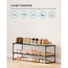 imageSONGMICS Shoe Rack 3Tier Shoe Organizer Metal Storage Shelf Upright or Upside Down for 1620 Pairs Stackable for Entryway 118 x 362 x 217 Inches Black ULSA303B02Black