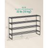 imageSONGMICS Shoe Rack 3Tier Shoe Organizer Metal Storage Shelf Upright or Upside Down for 1620 Pairs Stackable for Entryway 118 x 362 x 217 Inches Black ULSA303B02Black