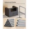 imageSONGMICS Shoe Rack 3Tier Shoe Organizer Metal Storage Shelf Upright or Upside Down for 1620 Pairs Stackable for Entryway 118 x 362 x 217 Inches Black ULSA303B02Grey