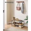 imageSONGMICS Shoe Rack 3Tier Shoe Organizer Metal Storage Shelf Upright or Upside Down for 1620 Pairs Stackable for Entryway 118 x 362 x 217 Inches Black ULSA303B02Black