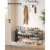 imageSONGMICS Shoe Rack 3Tier Shoe Organizer Metal Storage Shelf Upright or Upside Down for 1620 Pairs Stackable for Entryway 118 x 362 x 217 Inches Black ULSA303B02Black