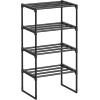 imageSONGMICS Shoe Rack 3Tier Shoe Organizer Metal Storage Shelf Upright or Upside Down for 1620 Pairs Stackable for Entryway 118 x 362 x 217 Inches Black ULSA303B02Black