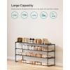 imageSONGMICS Shoe Rack 3Tier Shoe Organizer Metal Storage Shelf Upright or Upside Down for 1620 Pairs Stackable for Entryway 118 x 362 x 217 Inches Black ULSA303B02Black