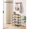 imageSONGMICS Shoe Rack 3Tier Shoe Organizer Metal Storage Shelf Upright or Upside Down for 1620 Pairs Stackable for Entryway 118 x 362 x 217 Inches Black ULSA303B02Black