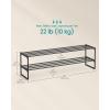 imageSONGMICS Shoe Rack 3Tier Shoe Organizer Metal Storage Shelf Upright or Upside Down for 1620 Pairs Stackable for Entryway 118 x 362 x 217 Inches Black ULSA303B02Black
