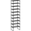 imageSONGMICS Shoe Rack 3Tier Shoe Organizer Metal Storage Shelf Upright or Upside Down for 1620 Pairs Stackable for Entryway 118 x 362 x 217 Inches Black ULSA303B02Black