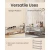 imageSONGMICS Shoe Rack 3Tier Shoe Organizer Metal Storage Shelf Upright or Upside Down for 1620 Pairs Stackable for Entryway 118 x 362 x 217 Inches Black ULSA303B02Grey