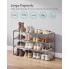 imageSONGMICS Shoe Rack 3Tier Shoe Organizer Metal Storage Shelf Upright or Upside Down for 1620 Pairs Stackable for Entryway 118 x 362 x 217 Inches Black ULSA303B02Walnut Brown