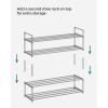 imageSONGMICS Shoe Rack 3Tier Shoe Organizer Metal Storage Shelf Upright or Upside Down for 1620 Pairs Stackable for Entryway 118 x 362 x 217 Inches Black ULSA303B02Grey