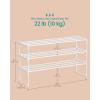 imageSONGMICS Shoe Rack 3Tier Shoe Organizer Metal Storage Shelf Upright or Upside Down for 1620 Pairs Stackable for Entryway 118 x 362 x 217 Inches Black ULSA303B02Pearl White