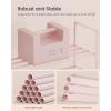 imageSONGMICS Shoe Rack 3Tier Shoe Organizer Metal Storage Shelf Upright or Upside Down for 1620 Pairs Stackable for Entryway 118 x 362 x 217 Inches Black ULSA303B02Jelly Pink