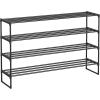 imageSONGMICS Shoe Rack 3Tier Shoe Organizer Metal Storage Shelf Upright or Upside Down for 1620 Pairs Stackable for Entryway 118 x 362 x 217 Inches Black ULSA303B02Black