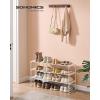 imageSONGMICS Shoe Rack 3Tier Shoe Organizer Metal Storage Shelf Upright or Upside Down for 1620 Pairs Stackable for Entryway 118 x 362 x 217 Inches Black ULSA303B02Pearl White