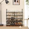imageSONGMICS Shoe Rack 3Tier Shoe Organizer Metal Storage Shelf Upright or Upside Down for 1620 Pairs Stackable for Entryway 118 x 362 x 217 Inches Black ULSA303B02Black