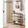 imageSONGMICS Shoe Rack 3Tier Shoe Organizer Metal Storage Shelf Upright or Upside Down for 1620 Pairs Stackable for Entryway 118 x 362 x 217 Inches Black ULSA303B02Black