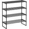 imageSONGMICS Shoe Rack 3Tier Shoe Organizer Metal Storage Shelf Upright or Upside Down for 1620 Pairs Stackable for Entryway 118 x 362 x 217 Inches Black ULSA303B02Black