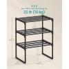 imageSONGMICS Shoe Rack 3Tier Shoe Organizer Metal Storage Shelf Upright or Upside Down for 1620 Pairs Stackable for Entryway 118 x 362 x 217 Inches Black ULSA303B02Black