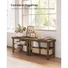 imageSONGMICS Shoe Rack Bench 3Tier Bamboo Shoe Storage Organizer Entryway Bench Holds Up to 286 lb 113 x 276 x 178 Inches for Entryway Bathroom Bedroom Brown ULBS04ZYellow Brown