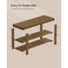 imageSONGMICS Shoe Rack Bench 3Tier Bamboo Shoe Storage Organizer Entryway Bench Holds Up to 286 lb 113 x 276 x 178 Inches for Entryway Bathroom Bedroom Brown ULBS04ZYellow Brown