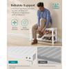 imageSONGMICS Shoe Rack Bench 3Tier Bamboo Shoe Storage Organizer Entryway Bench Holds Up to 286 lb 113 x 276 x 178 Inches for Entryway Bathroom Bedroom Brown ULBS04ZCloud White
