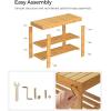 imageSONGMICS Shoe Rack Bench 3Tier Bamboo Shoe Storage Organizer Entryway Bench Holds Up to 286 lb 113 x 276 x 178 Inches for Entryway Bathroom Bedroom Brown ULBS04ZNatural