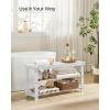 imageSONGMICS Shoe Rack Bench 3Tier Bamboo Shoe Storage Organizer Entryway Bench Holds Up to 286 lb 113 x 276 x 178 Inches for Entryway Bathroom Bedroom Brown ULBS04ZCloud White