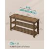 imageSONGMICS Shoe Rack Bench 3Tier Bamboo Shoe Storage Organizer Entryway Bench Holds Up to 286 lb 113 x 276 x 178 Inches for Entryway Bathroom Bedroom Brown ULBS04ZYellow Brown