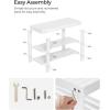 imageSONGMICS Shoe Rack Bench 3Tier Bamboo Shoe Storage Organizer Entryway Bench Holds Up to 286 lb 113 x 276 x 178 Inches for Entryway Bathroom Bedroom Brown ULBS04ZCloud White