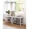 imageSONGMICS Shoe Rack Bench 3Tier Bamboo Shoe Storage Organizer Entryway Bench Holds Up to 286 lb 113 x 276 x 178 Inches for Entryway Bathroom Bedroom Brown ULBS04ZCloud White
