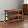 imageSONGMICS Shoe Rack Bench 3Tier Bamboo Shoe Storage Organizer Entryway Bench Holds Up to 286 lb 113 x 276 x 178 Inches for Entryway Bathroom Bedroom Brown ULBS04ZYellow Brown