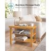 imageSONGMICS Shoe Rack Bench 3Tier Bamboo Shoe Storage Organizer Entryway Bench Holds Up to 286 lb 113 x 276 x 178 Inches for Entryway Bathroom Bedroom Brown ULBS04ZNatural