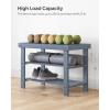 imageSONGMICS Shoe Rack Bench 3Tier Bamboo Shoe Storage Organizer Entryway Bench Holds Up to 286 lb 113 x 276 x 178 Inches for Entryway Bathroom Bedroom Brown ULBS04ZGrey