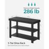 imageSONGMICS Shoe Rack Bench 3Tier Bamboo Shoe Storage Organizer Entryway Bench Holds Up to 286 lb 113 x 276 x 178 Inches for Entryway Bathroom Bedroom Brown ULBS04ZBlack