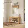 imageSONGMICS Shoe Rack Bench 3Tier Bamboo Shoe Storage Organizer Entryway Bench Holds Up to 286 lb 113 x 276 x 178 Inches for Entryway Bathroom Bedroom Brown ULBS04ZNatural