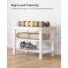 imageSONGMICS Shoe Rack Bench 3Tier Bamboo Shoe Storage Organizer Entryway Bench Holds Up to 286 lb 113 x 276 x 178 Inches for Entryway Bathroom Bedroom Brown ULBS04ZCloud White