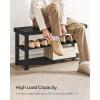 imageSONGMICS Shoe Rack Bench 3Tier Bamboo Shoe Storage Organizer Entryway Bench Holds Up to 286 lb 113 x 276 x 178 Inches for Entryway Bathroom Bedroom Brown ULBS04ZBlack