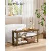 imageSONGMICS Shoe Rack Bench 3Tier Bamboo Shoe Storage Organizer Entryway Bench Holds Up to 286 lb 113 x 276 x 178 Inches for Entryway Bathroom Bedroom Brown ULBS04ZYellow Brown