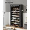 imageSONGMICS Shoe Rack with NonWoven Fabric Cover 9 Tier Storage Shelf for 4050 Pairs of Shoes Entryway Suitable for Sneakers High Heels Flats and Boots Grey RXJ36G01Black