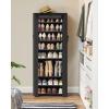imageSONGMICS Shoe Rack with NonWoven Fabric Cover 9 Tier Storage Shelf for 4050 Pairs of Shoes Entryway Suitable for Sneakers High Heels Flats and Boots Grey RXJ36G01Black