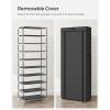 imageSONGMICS Shoe Rack with NonWoven Fabric Cover 9 Tier Storage Shelf for 4050 Pairs of Shoes Entryway Suitable for Sneakers High Heels Flats and Boots Grey RXJ36G01Black