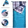 imageSONGMICS Sleeping Bag for Adults Boys and Girls Washed Cotton Liner Backpacking Hiking Camping Warm and Cold Weather 3 Seasons Ultralight Portable Indoor and Outdoor with Compression SackBlue