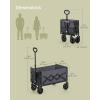 imageSONGMICS Small Collapsible Wagon with 400 lb Dynamic Weight Capacity Foldable Wagon Cart Folding Camp Cart with Wheels for Outdoor Yard 90 L Ink Black UGFW909B01Slate Gray