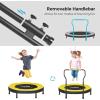 imageSONGMICS Trampoline for Kids 3ft Mini Trampoline with Handlebar Toddler Trampoline for Indoor and Outdoor Max Load 220 lbYellow