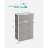 imageSONGMICS10 Drawers Wide Dresser 10 Drawers 10Drawer Dresser Storage Tower Metal Frame Wooden Top and Front Fabric Drawers 10 Drawers Brown and Black ULGS145B01Light Gray  White