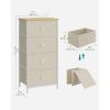 imageSONGMICS10 Drawers Wide Dresser 10 Drawers 10Drawer Dresser Storage Tower Metal Frame Wooden Top and Front Fabric Drawers 10 Drawers Brown and Black ULGS145B01Camel Yellow  Cream White