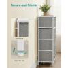 imageSONGMICS10 Drawers Wide Dresser 10 Drawers 10Drawer Dresser Storage Tower Metal Frame Wooden Top and Front Fabric Drawers 10 Drawers Brown and Black ULGS145B01Light Gray  White