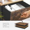 imageSONGMICS10 Drawers Wide Dresser 10 Drawers 10Drawer Dresser Storage Tower Metal Frame Wooden Top and Front Fabric Drawers 10 Drawers Brown and Black ULGS145B01Rustic Brown  Black