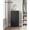 imageSONGMICS10 Drawers Wide Dresser 10 Drawers 10Drawer Dresser Storage Tower Metal Frame Wooden Top and Front Fabric Drawers 10 Drawers Brown and Black ULGS145B01Black  Rustic Brown